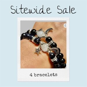 Temperaments couple Girlfriend Moon & Star Bracelets 4 pcs